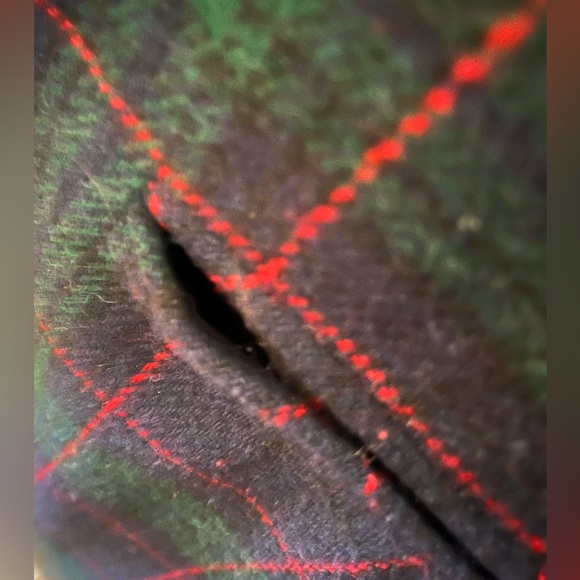 Vintage Navy & Green Wool Blend Holiday Blazer Petite Large - Picture 5 of 5